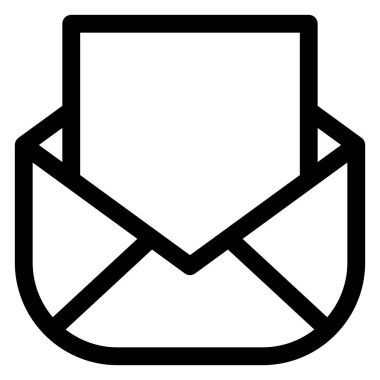 beyaz arkaplanda posta satırı simgesi çizimi izole edildi