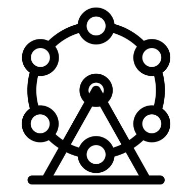 Dönme dolap çizgisi simgesi çizimi beyaz arkaplanda izole edildi