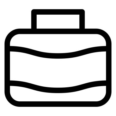 Beyaz arkaplanda izole edilmiş sırt çantası çizgisi simgesi çizimi