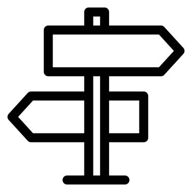 Yol çizgisi simgesi çizimi beyaz arkaplanda izole edildi