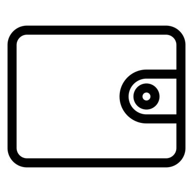 Cüzdan çizgisi simgesi çizimi beyaz arkaplanda izole edildi