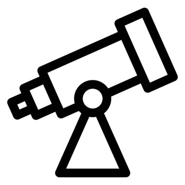 Teleskop çizgisi simgesi çizimi beyaz arkaplanda izole edildi