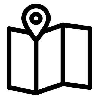 Harita çizgisi simgesi çizimi beyaz arkaplanda izole edildi