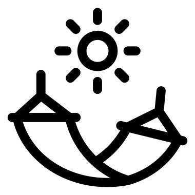 beyaz arkaplanda izole edilmiş hamak çizgisi simgesi vektör çizimi