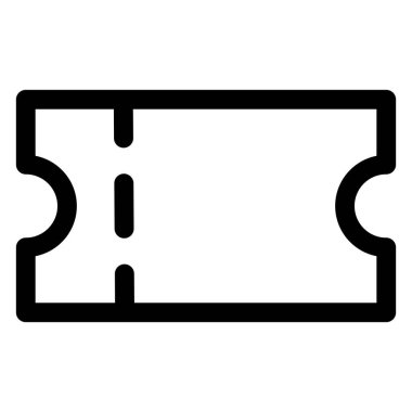 Bilet satırı simgesi çizimi beyaz arkaplanda izole edildi