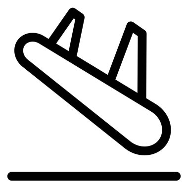 İniş çizgisi simgesi çizimi beyaz arkaplanda izole edildi