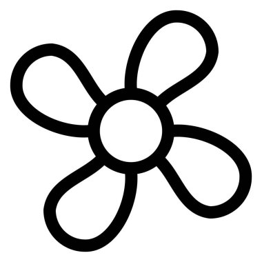 fan çizgisi simgesi çizimi beyaz arkaplanda izole edildi