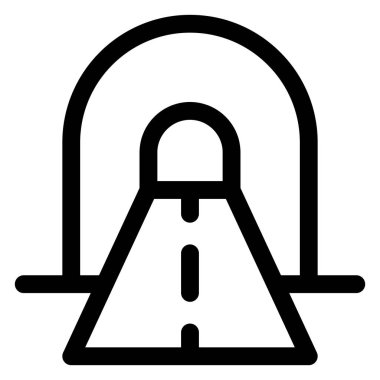 tünel çizgisi simgesi çizimi beyaz arkaplanda izole edildi