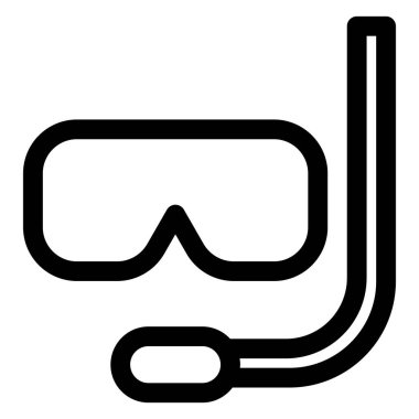 Dalış çizgisi simgesi çizimi beyaz arkaplanda izole edildi