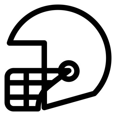 Beyaz arkaplanda kask çizgisi simgesi çizimi izole edildi