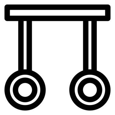 beyaz arkaplanda izole edilmiş akrobatik çizgi simgesi vektör çizimi