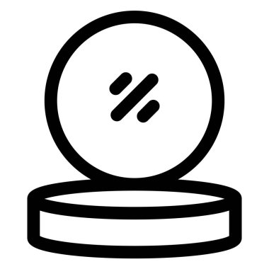 yüz pudrası çizgisi simgesi çizimi beyaz arkaplanda izole edildi