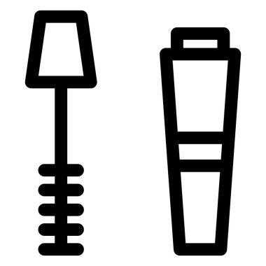 Maskara çizgi simgesi vektör çizimi beyaz arkaplanda izole edildi