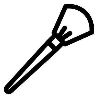 makyaj fırçası çizgi simgesi vektör çizimi beyaz arkaplanda izole