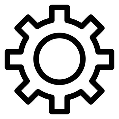 dişli çizgi simgesi vektör çizimi beyaz arkaplanda izole edildi