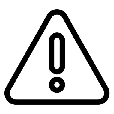 uyarı çizgisi simgesi çizimi beyaz arkaplanda izole edildi