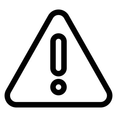 uyarı çizgisi simgesi çizimi beyaz arkaplanda izole edildi