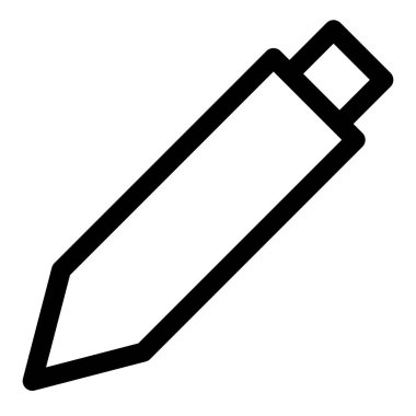 Beyaz arkaplanda izole edilmiş kalem satırı simgesi vektör çizimi