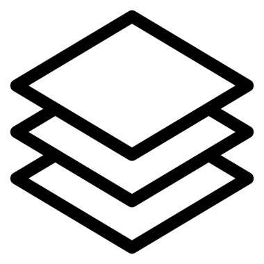 beyaz arkaplanda izole edilmiş katman satır simgesi vektör illüstrasyonu