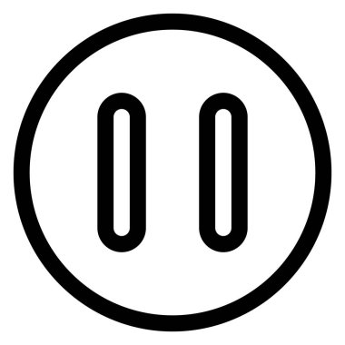 Beyaz arkaplanda izole edilmiş satır simgesi vektör illüstrasyonunu duraklat