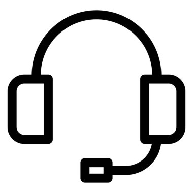 Kulaklık çizgisi simgesi vektör çizimi beyaz arkaplanda izole edildi