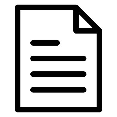 dosya satırı simgesi çizimi beyaz arkaplanda izole edildi