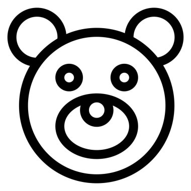 ayı çizgi simgesi çizimi beyaz arkaplanda izole edildi