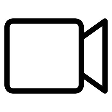 Beyaz arkaplanda izole edilmiş kamera hattı simgesi vektör illüstrasyonu