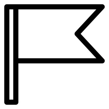 Beyaz arkaplanda izole edilmiş bayrak çizgisi simgesi vektör çizimi