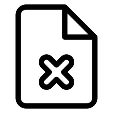 Beyaz arkaplanda izole edilmiş çizgi simgesi vektör resimlerini sil