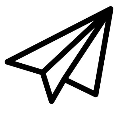 beyaz arkaplanda izole edilmiş düzlem çizgisi ikonu vektör çizimi