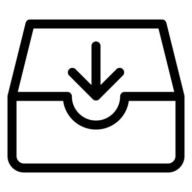 beyaz arkaplanda izole edilmiş kutu satırı simgesi vektör çizimi