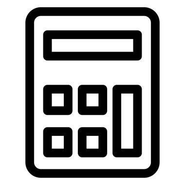 Hesap makinesi satır simgesi vektör çizimi beyaz arkaplanda izole edildi