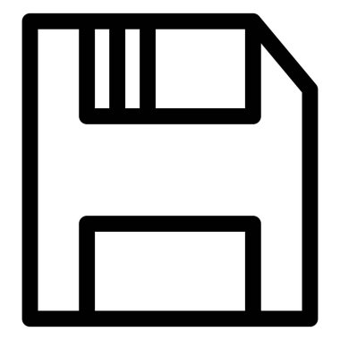 Beyaz arkaplanda izole edilmiş çizgi ikonu vektör illüstrasyonunu kaydet