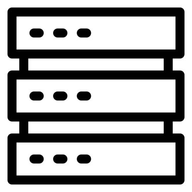 beyaz arkaplanda izole edilmiş sunucu satırı simgesi vektör çizimi