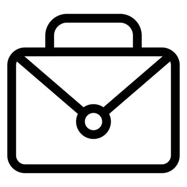 beyaz arkaplanda izole edilmiş evrak çantası satır simgesi vektör illüstrasyonu