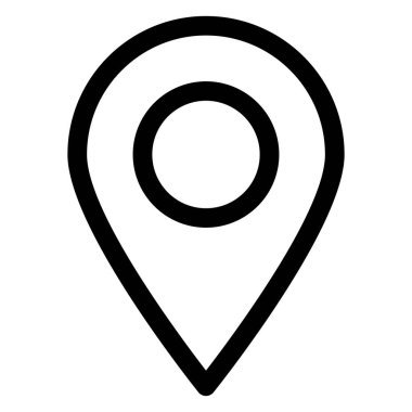 pin çizgisi simgesi çizimi beyaz arkaplanda izole edildi