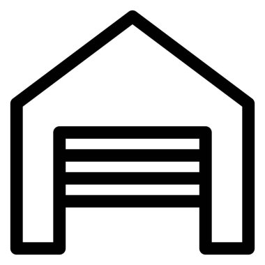 Depo çizgisi simgesi çizimi beyaz arkaplanda izole edildi