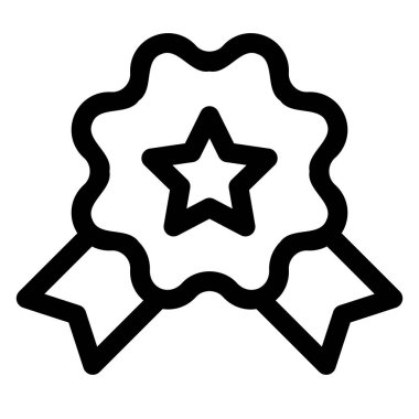 Madalya çizgisi ikon vektör çizimi beyaz arkaplanda izole edildi