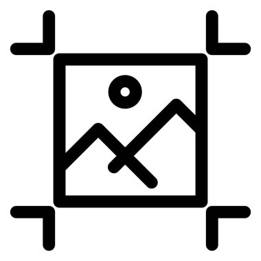 Kırpma çizgisi simgesi çizimi beyaz arkaplanda izole edildi