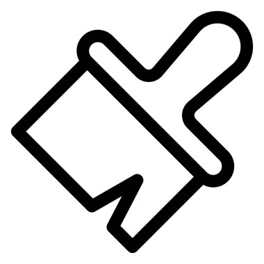 Fırça çizgisi simgesi çizimi beyaz arkaplanda izole edildi