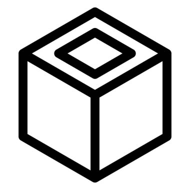 Beyaz arkaplanda izole edilmiş küp satır simgesi vektör çizimi