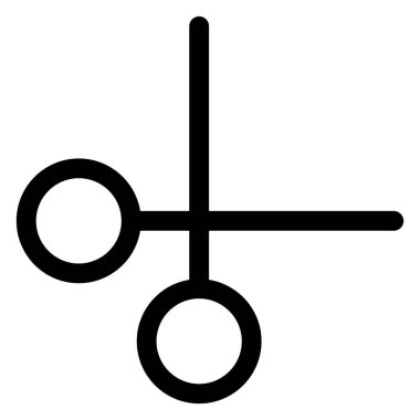 Beyaz arkaplanda izole edilmiş makas çizgi ikon vektör çizimi