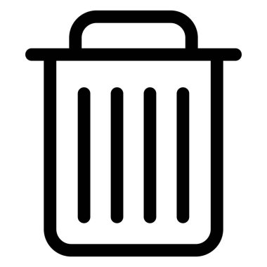 Çöp kutusu çizgisi simgesi çizimi beyaz arkaplanda izole edildi