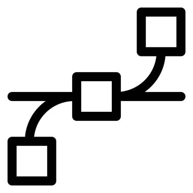 Beyaz arkaplanda izole edilmiş bezier çizgi simgesi vektör çizimi