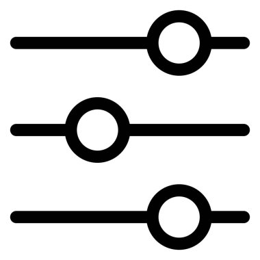 Yapılandırma çizgisi simgesi çizimi beyaz arkaplanda izole edildi