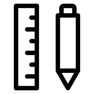 cetvel çizgisi simgesi çizimi beyaz arkaplanda izole edildi
