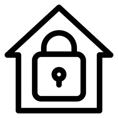 Beyaz arkaplanda izole edilmiş ev satırı simgesi vektör çizimi