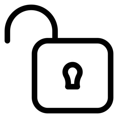 Kilitli satır simgesi çizimi beyaz arkaplanda izole edildi