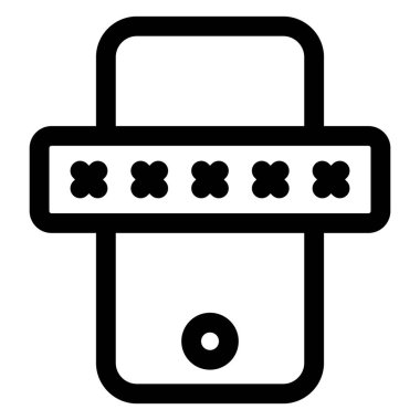 parola satırı simgesi çizimi beyaz arkaplanda izole edildi